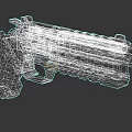 Black Tactical Handgun Featuring Multiple Barrel Holes And Ergonomic Grip 3d model