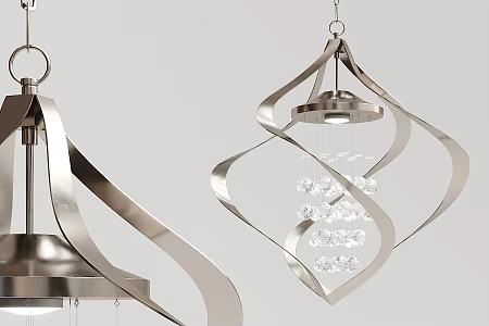 Modern crystal chandelier 3d model
