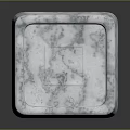 Elegant White Marble Square Tray With Smooth Surface And Modern Design 3d model