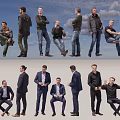 Men In Various Poses And Attires Including Casual Wear And Formal Suits