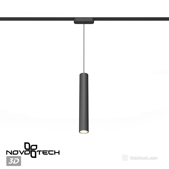 Modern Minimalist Pendant Light With Sleek Cylindrical Black Metal Design for Contemporary Interiors 3d model 