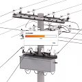 Roadside Electrical Infrastructure Featuring Utility Pole Power Lines And Transformer