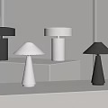 Cream wind table lamp 3d model