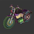 Vintage Style Dark Motorcycle With Spoked Wheels And Single Seat Design