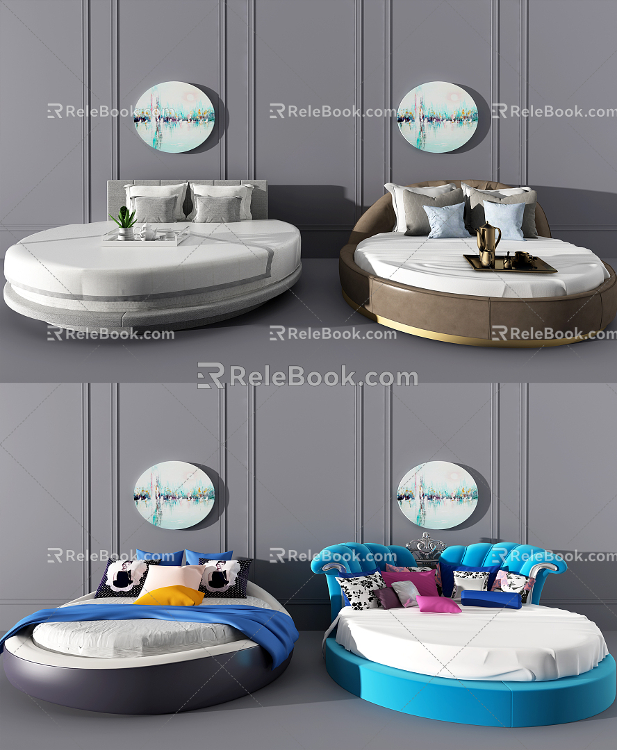 Modern Round Bed Round Bed 3d model