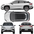 Silver Modern SUV Car With Sleek Exterior Design Front And Rear Views