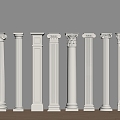 European Column Roman Column Gypsum Column Gypsum Line Cylindrical Square Column 3d model