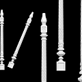 Decorative Architectural Columns Featuring Various Designs Twisted Patterns Detailed Tops And Bases 3d model