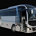 MAN Silver Bus With Large Windows And Modern Sleek Exterior Design 3d model