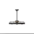 Modern Black Ceiling Mounted Air Cooler Fan With Circular Design And LED Light