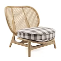 Rattan Accent Chair with Wooden Frame Modern Design for Comfortable Seating