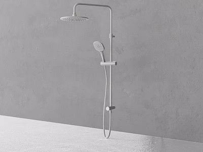 Modern Wall Mounted Shower System with Rainfall Head and Handheld Sprayer 3d model