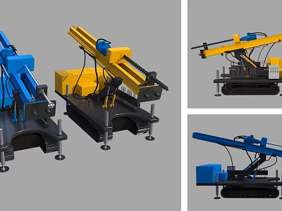 Industrial Equipment With Tracked Chassis Drilling Arm And Mechanical Components 3d model