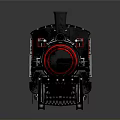 Detailed Vintage Steam Train Model with Black Red Locomotive and Passenger Carriages