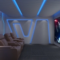 Modern AV Room Simple Technology Home Theater Private Cinema Light Luxury 3d model