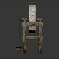 Traditional Stone Mill On Rustic Wooden Stand For Home Daily Use