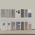 Various Refrigerators and Freezers with Modern Designs and Color Options