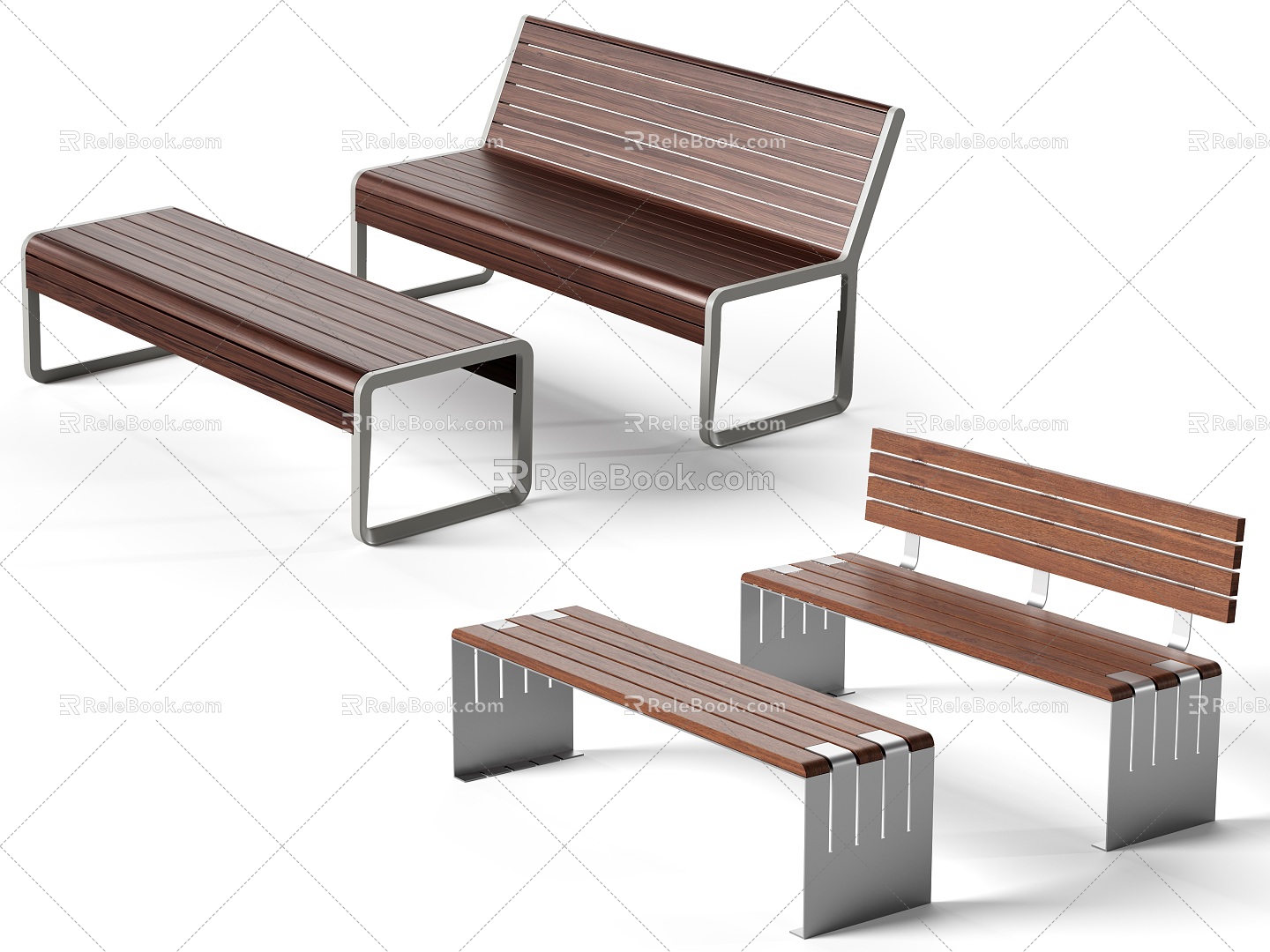 Modern Outdoor Bench Park Bench Chair Bench 3d model