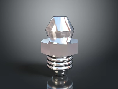 High Precision Silver Metal Threaded Bolt Component for Durable Computer Hardware Assembly 3d model