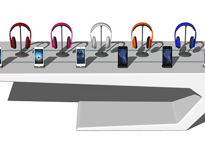 Modern Display Stand Apple Phone Digital Booth Headset 3d model