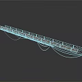 Modern Long Walkway Structure With Metal Railing And Platform Design