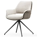 Modern Upholstered Office Chair With Ergonomic Armrests And Black Metal Tripod Base