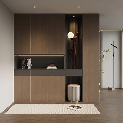 08 Entrance Italian Minimalist Entrance Cabinet Entrance Shoe Cabinet Entrance Background 3d model