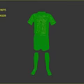 Brazilian Soccer Uniform With Yellow Shirt Blue Shorts White Socks Number 7 And Flag Pattern