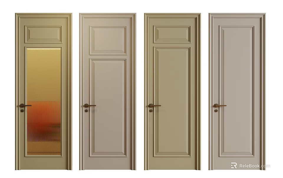 Classic and Modern Swing Doors with Various Design Features for Home Interior 3d model 