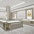 Elegant Jewelry Store Interior With Glass Display Cases And Diamond Ornaments