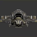 Futuristic Sci-Fi Spaceship 3D Model With Metallic Texture And Sharp Engines
