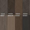 Wooden Flooring Samples with Herringbone and Straight Patterns in Various Wood Tones