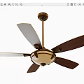 Ceiling Mounted Air Conditioner Fan With Modern Design Brown And White Blades And Light