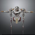 Futuristic Mechanical Robot with Multiple Arms Legs and Biomorphic Design in