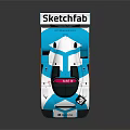 Blue White Pink Racing Car With ChatGPT Livery And Streamlined Sporty Design