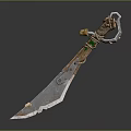 broadsword dagger sword bayonet knife magic dagger magic knife wooden handle self-defense knife 3d model