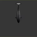 Narwhal Marine Creature With Long Golden Tusk Gray Body And White Underbelly In Dark Setting