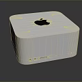 Apple Desktop Computer With Sleek Silver Design And Multiple Ports On Reflective Surface