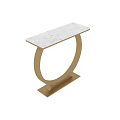 Modern Console Table With White Marble Top And Gold Circular Base 3d model
