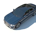 Bentley Dark Blue Luxury Sedan With Chrome Grille Sleek Headlights And Alloy Wheels