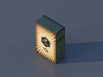 Elegant Decorative Ornament Set With Green Box Yellow Radial Pattern And Tea House Emblem 3d model