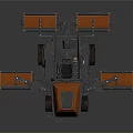 Durable Orange Black Automotive Mechanical Parts With Wheels And Working Arms