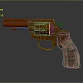 Old Rusted Revolver Weapon With Copper Metal Body And Vintage Design