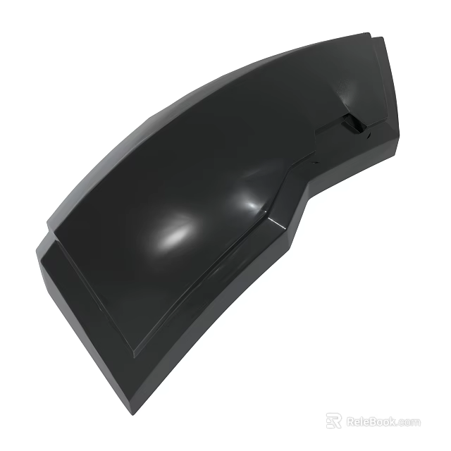 Black Curved Component With Shiny Surface And Smooth Design Features 3d model 