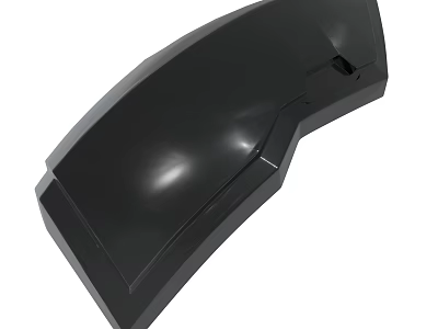 Black Curved Component With Shiny Surface And Smooth Design Features 3d model