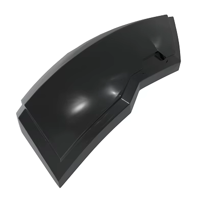 Black Curved Component With Shiny Surface And Smooth Design Features 3d model