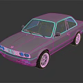 BMW Silver Classic Sedan With Black Wheels And Retro Exterior Design