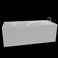 Modern White Rectangular Bathtub With Sleek Surface And Built In Design