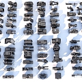 Hard surface mechanical parts combination of mechanical parts 3d model