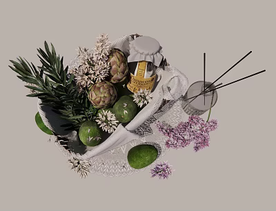 Aromatherapy ornaments flowers 3d model